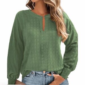 Size 2X Plus Workwear Fern Green Women's Blouse